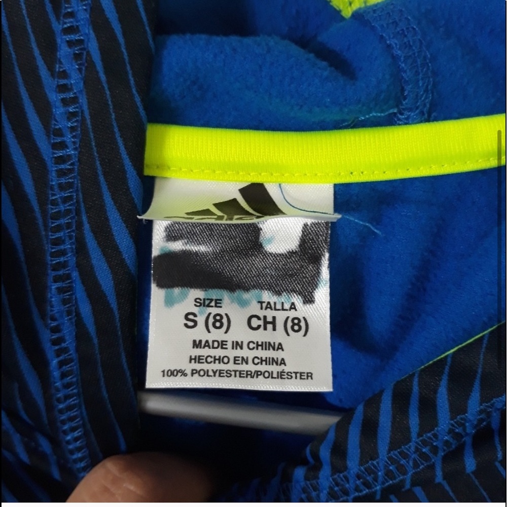 •UNIQUE BLUE ADIDAS DRI-FIT HOODIE S 8• LIKE NEW• - Picture 5 of 5